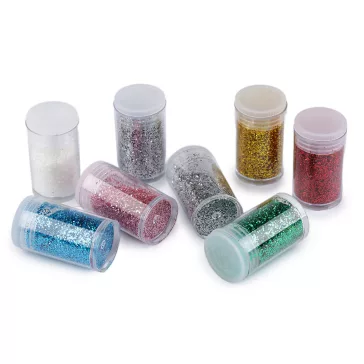   Csillámpor / glitter készlet tégelyben, 8 db x 4 g - mix (24 db-os csomagolás)