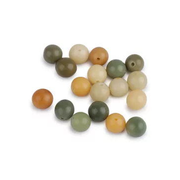   Műanyag gyöngyök természetes achát és kókusz imitáció, Ø11; 12; 13 m - 1 (11 mm) mix (200 g-os csomagolás)
