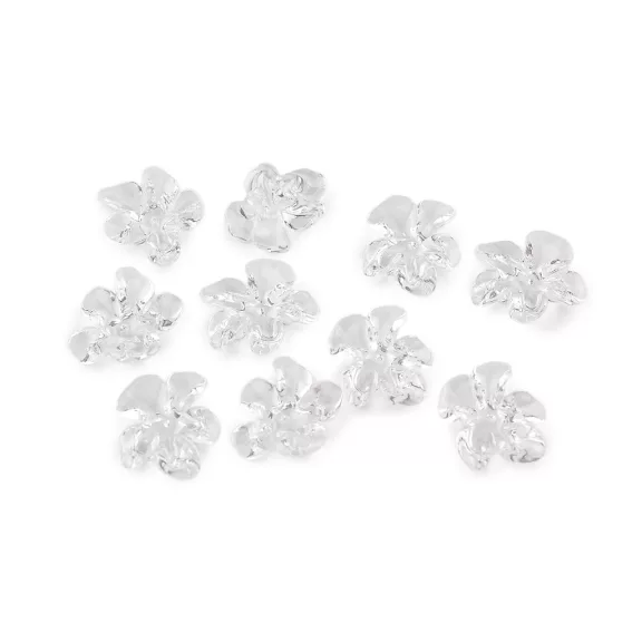 Műanyag gyöngyök virág Ø25 mm - 1 Transparent (10 db-os csomagolás) Műanyag gyöngyök virág Ø25 mm - 1 Transparent (10 db-os csomagolás)