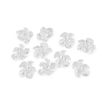   Műanyag gyöngyök virág Ø25 mm - 1 Transparent (60 db-os csomagolás)