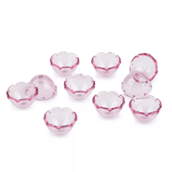 Nagy műanyag virágkehely gyöngyök 13x22 mm - 4 világoslila átlátszó (10 db-os csomagolás) Nagy műanyag virágkehely gyöngyök 13x22 mm - 4 világoslila átlátszó (10 db-os csomagolás)