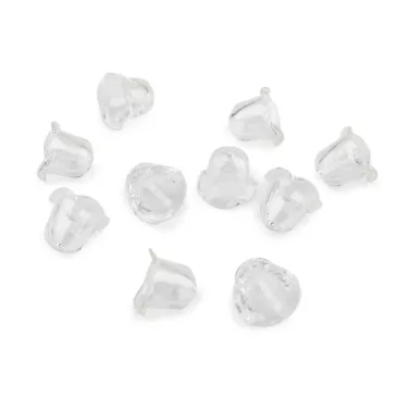   Kicsi műanyag virágkehely gyöngyök 14x18 mm - 1 Transparent (40 db-os csomagolás)