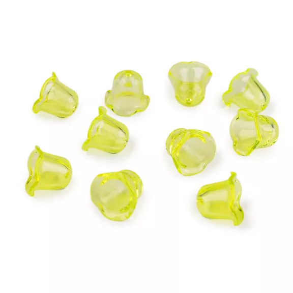 Kicsi műanyag virágkehely gyöngyök 14x18 mm - 2 sárga átlátszó (10 db-os csomagolás) Kicsi műanyag virágkehely gyöngyök 14x18 mm - 2 sárga átlátszó (10 db-os csomagolás)