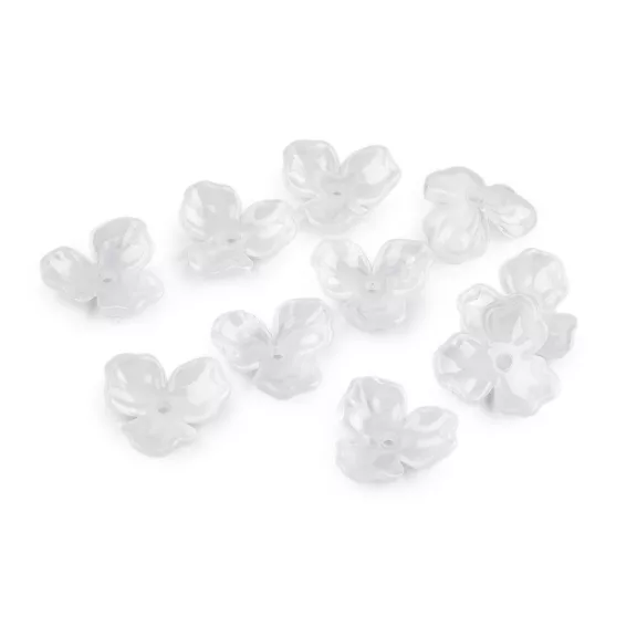 Nagy műanyag virág gyöngyök Ø22 mm - 1 fehér (10 db-os csomagolás) Nagy műanyag virág gyöngyök Ø22 mm - 1 fehér (10 db-os csomagolás)
