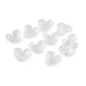   Nagy műanyag virág gyöngyök Ø22 mm - 1 fehér (60 db-os csomagolás)