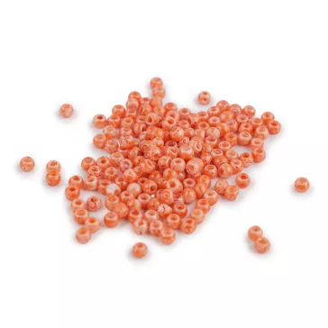   Üveggyöngyök mellírozott hatású Ø4 mm - 5 (15) korall (1 zacskó)