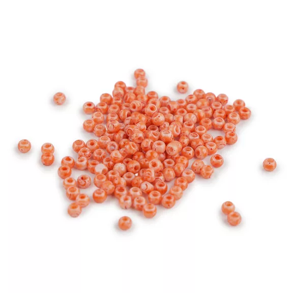 Üveggyöngyök mellírozott hatású Ø4 mm - 5 (15) korall (1 zacskó) Üveggyöngyök mellírozott hatású Ø4 mm - 5 (15) korall (1 zacskó)