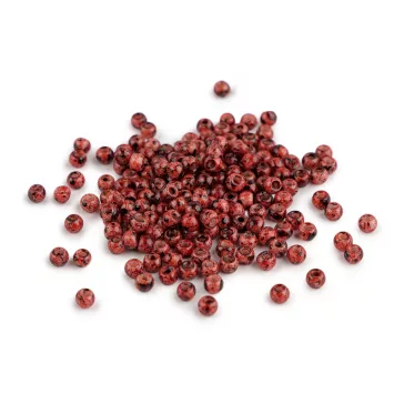   Üveggyöngyök mellírozott hatású Ø4 mm - 6 (16) gránátvörös (8 zacskó)