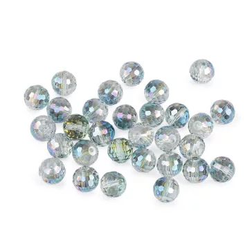   Üveggyöngy csiszolt 12 mm AB hatású tűzgyöngy - 5 kékeszöld AB (3 zacskó)