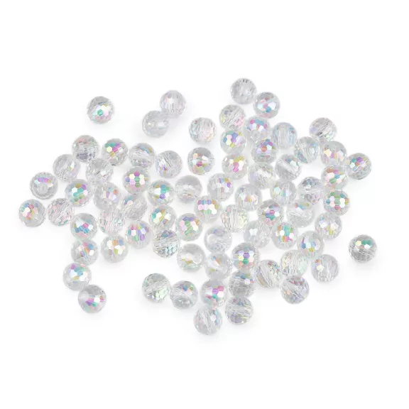 Üveggyöngy csiszolt 8 mm AB hatású tűzgyöngy - 1 Transparent AB (3 zacskó) Üveggyöngy csiszolt 8 mm AB hatású tűzgyöngy - 1 Transparent AB (3 zacskó)