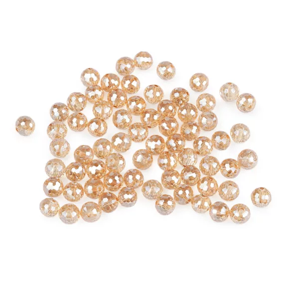 Üveggyöngy csiszolt 8 mm AB hatású tűzgyöngy - 3 világos bézs AB (1 zacskó) Üveggyöngy csiszolt 8 mm AB hatású tűzgyöngy - 3 világos bézs AB (1 zacskó)