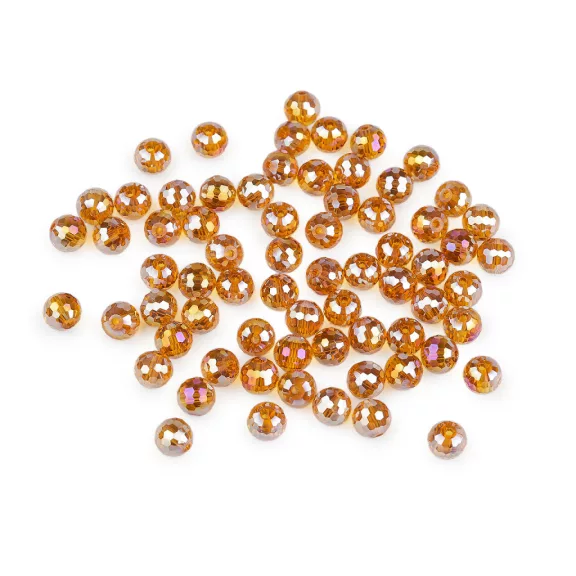 Üveggyöngy csiszolt 8 mm AB hatású tűzgyöngy - 4 sötét bézs AB (3 zacskó) Üveggyöngy csiszolt 8 mm AB hatású tűzgyöngy - 4 sötét bézs AB (3 zacskó)