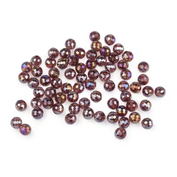   Üveggyöngy csiszolt 8 mm AB hatású tűzgyöngy - 5 lila AB (3 zacskó)