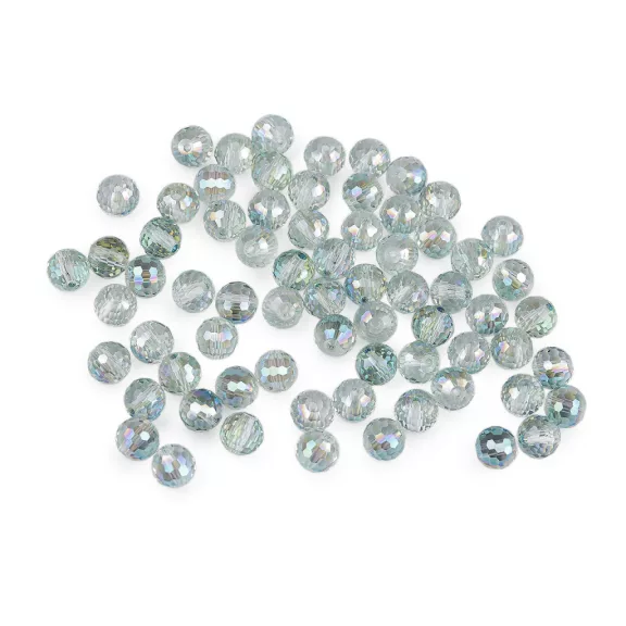 Üveggyöngy csiszolt 8 mm AB hatású tűzgyöngy - 6 kékeszöld AB (1 zacskó) Üveggyöngy csiszolt 8 mm AB hatású tűzgyöngy - 6 kékeszöld AB (1 zacskó)