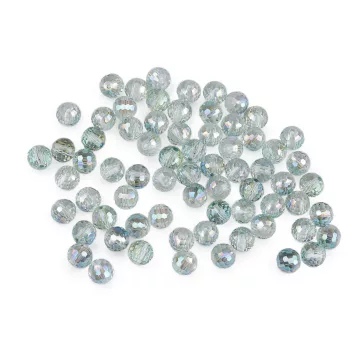   Üveggyöngy csiszolt 8 mm AB hatású tűzgyöngy - 6 kékeszöld AB (3 zacskó)