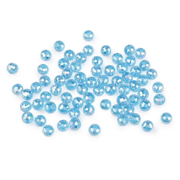 Üveggyöngy csiszolt 8 mm AB hatású tűzgyöngy - 7 azúrkék AB (3 zacskó) Üveggyöngy csiszolt 8 mm AB hatású tűzgyöngy - 7 azúrkék AB (3 zacskó)