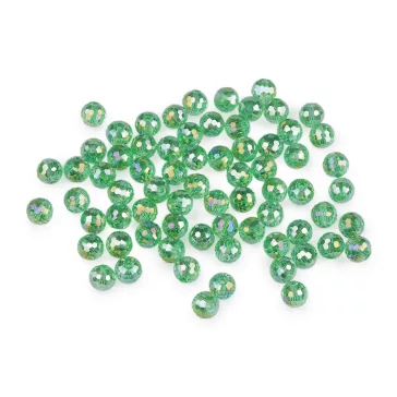   Üveggyöngy csiszolt 8 mm AB hatású tűzgyöngy - 8 pasztellzöld AB (1 zacskó)