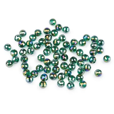   Üveggyöngy csiszolt 8 mm AB hatású tűzgyöngy - 9 zöld sötét AB (1 zacskó)