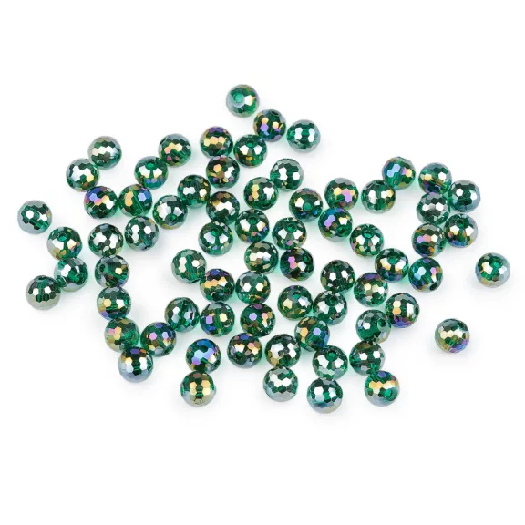 Üveggyöngy csiszolt 8 mm AB hatású tűzgyöngy - 9 zöld sötét AB (1 zacskó) Üveggyöngy csiszolt 8 mm AB hatású tűzgyöngy - 9 zöld sötét AB (1 zacskó)