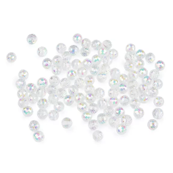 Üveggyöngy csiszolt 6 mm AB hatású tűzgyöngy - 1 Transparent AB (1 zacskó) Üveggyöngy csiszolt 6 mm AB hatású tűzgyöngy - 1 Transparent AB (1 zacskó)