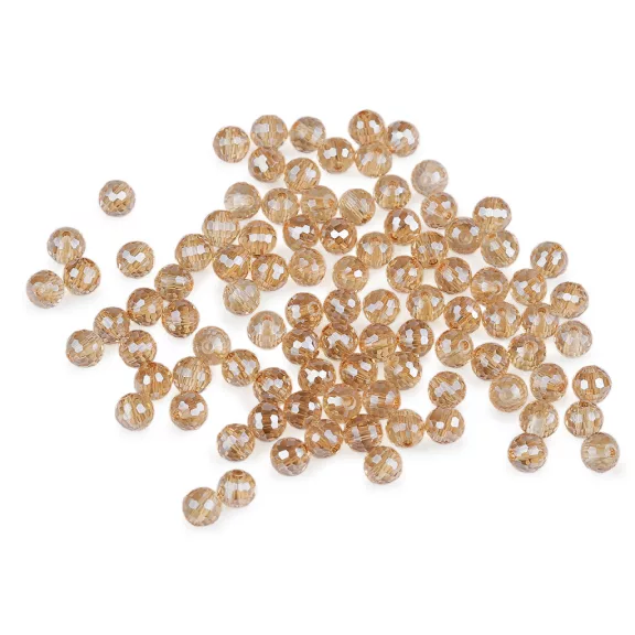 Üveggyöngy csiszolt 6 mm AB hatású tűzgyöngy - 3 világos bézs AB (1 zacskó) Üveggyöngy csiszolt 6 mm AB hatású tűzgyöngy - 3 világos bézs AB (1 zacskó)