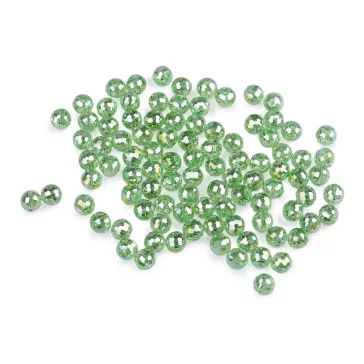   Üveggyöngy csiszolt 6 mm AB hatású tűzgyöngy - 8 pasztellzöld AB (3 zacskó)