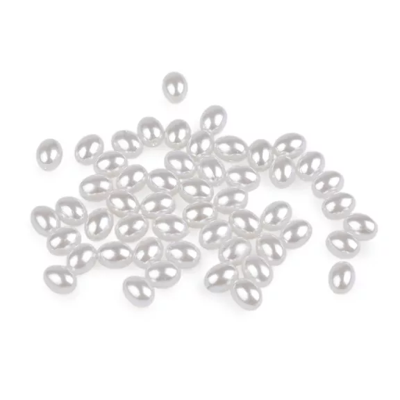Műanyag viaszolt oliva gyöngyök 6x8 mm - 1 fehér (50 db-os csomagolás) Műanyag viaszolt oliva gyöngyök 6x8 mm - 1 fehér (50 db-os csomagolás)