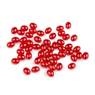   Műanyag viaszolt oliva gyöngyök 6x8 mm - 2 piros (50 db-os csomagolás)