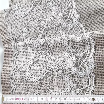 Csipke mintás, két soros, 50cm széles pamutvászon