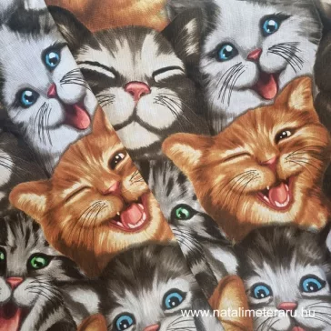 Cat friends 150 cm wide waffle fabric panels
