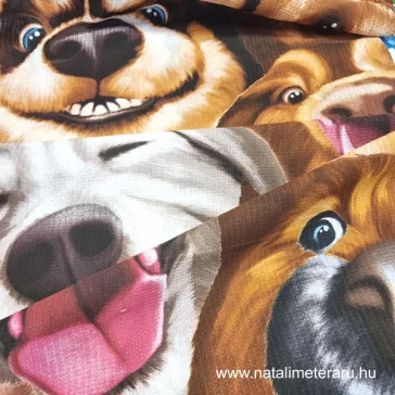 Dog friends 150 cm wide waffle fabric panels