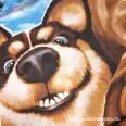 Dog friends 150 cm wide waffle fabric panels