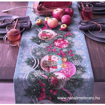 Zöld fenyő karácsonyi mintás 50cm széles pamutvászon