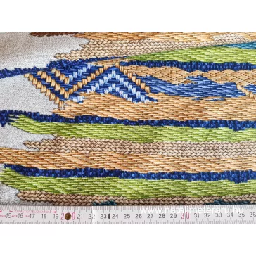   Népies nyomott szőttes mintás 50cm széles pamutvászon - 0,9 méteres UTOLSÓ DARAB