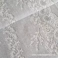 Pale grey, white lace patterned 50 cm wide cotton fabric