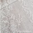 Pale beige, white lace patterned 50 cm wide cotton fabric