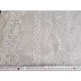 Pale beige, white lace patterned 50 cm wide cotton fabric
