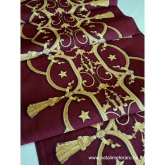 Bordó Huszár stílusú 50 cm széles pamutvászon