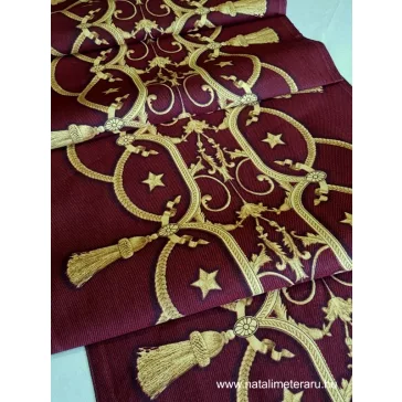 Burgundy hussar style 50 cm wide cotton fabric
