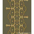 Khaki hussar style 50 cm wide cotton fabric