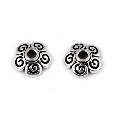   Virág, köztes fémgyöngy Ø8 mm - platina (300 db-os csomagolás)