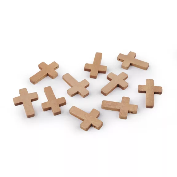 Fa kereszt medál 23x33 mm - 1 természetes közepes (500 db-os csomagolás) Fa kereszt medál 23x33 mm - 1 természetes közepes (500 db-os csomagolás)