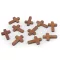 Fa kereszt medál 23x33 mm - 2 barna (10 db-os csomagolás)