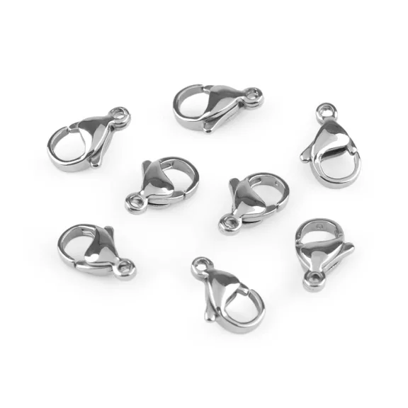 Nemesacél delfinkapocs 8x13 mm - platina (4 db-os csomagolás) Nemesacél delfinkapocs 8x13 mm - platina (4 db-os csomagolás)