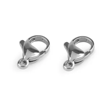   Nemesacél delfinkapocs 8x13 mm - platina (20 db-os csomagolás)