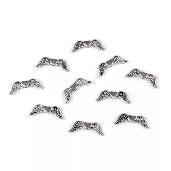 Dísz angyal szárny 7x20 mm - platina (200 db-os csomagolás) Dísz angyal szárny 7x20 mm - platina (200 db-os csomagolás)