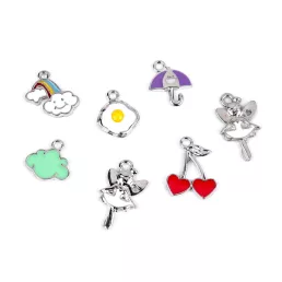   Fém medál / cipzár húzóka szivárvány, felhő, esernyő, szív, tojás, tündér