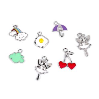   Fém medál / cipzár húzóka szivárvány, felhő, esernyő, szív, tojás, tündér
