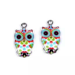 Fém medál / cipzár húzható bagoly 13x23 mm