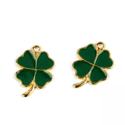 Négylevelű lóhere medál / cipzár húzóka 17x23 mm